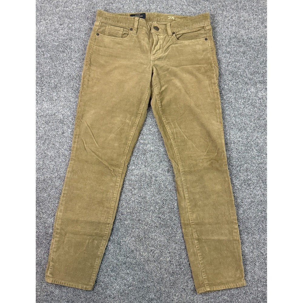 J.Crew Toothpick Corduroy Ankle Pants Women's Size 28 Tan Brown Skinny Stretch